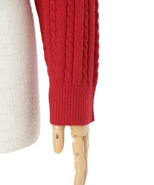 F i.n.t（フィント）の「シュナウザー刺繍ケーブルニットカーディガン/fint フィント（カーディガン/ボレロ・レディース・オフホワイト/ネイビー/レッド・FREE）」の21枚目の写真