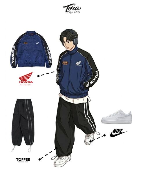 PHYPS MOTORCYCLE(フィップスモーターサイクル)の「Honda Racing Blouson_Blue(ブルゾン・レディース・その他・SMALL/MEDIUM/LARGE/X-LARGE)」の15枚目の写真