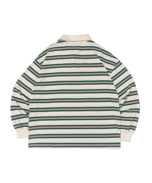 CARGOBROS FOR WOMAN（カーゴブロスフォーウィメン）の「ストライプルーズフィットダンガラカラーTシャツ（アイボリー）（Tシャツ/カットソー・レディース・その他・FREE）」の9枚目の写真