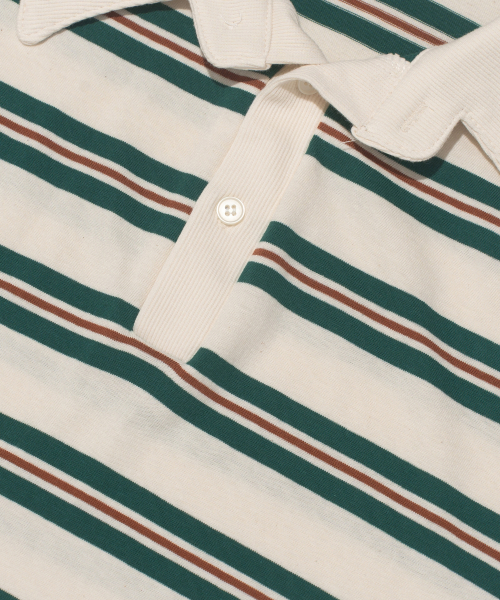 CARGOBROS FOR WOMAN（カーゴブロスフォーウィメン）の「ストライプルーズフィットダンガラカラーTシャツ（アイボリー）（Tシャツ/カットソー・レディース・その他・FREE）」の10枚目の写真