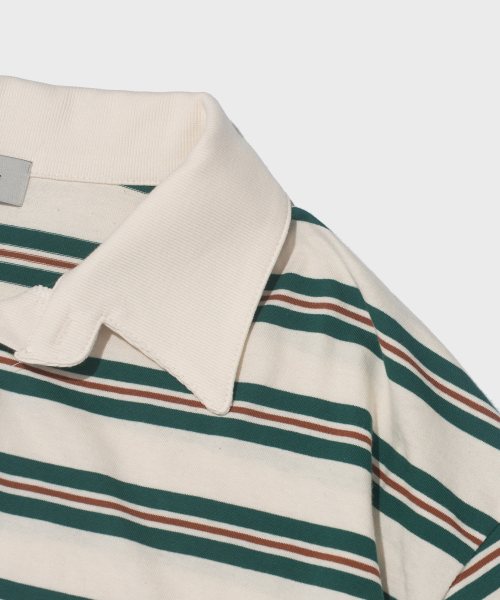 CARGOBROS FOR WOMAN（カーゴブロスフォーウィメン）の「ストライプルーズフィットダンガラカラーTシャツ（アイボリー）（Tシャツ/カットソー・レディース・その他・FREE）」の11枚目の写真