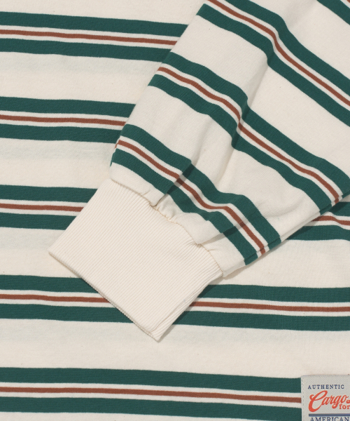 CARGOBROS FOR WOMAN（カーゴブロスフォーウィメン）の「ストライプルーズフィットダンガラカラーTシャツ（アイボリー）（Tシャツ/カットソー・レディース・その他・FREE）」の12枚目の写真