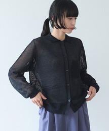 yuni | Lonsing18 和紙/Polyester knit シャツカーディガン(カーディガン/ボレロ)