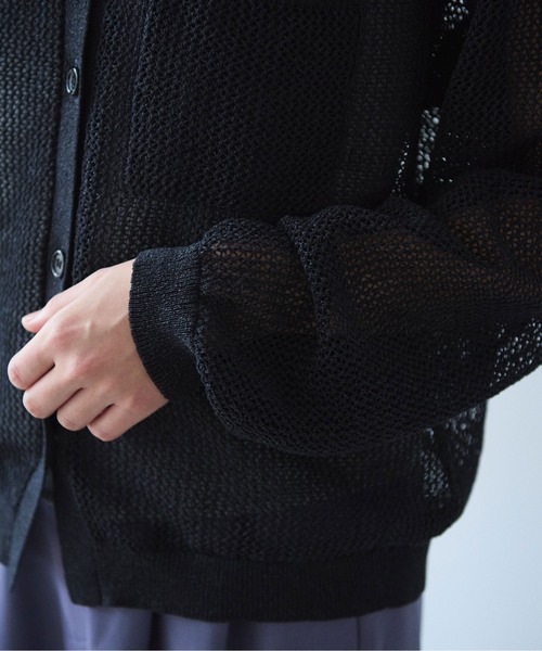 yuni（ユニ　）の「Lonsing18 和紙/Polyester knit シャツカーディガン（カーディガン/ボレロ・レディース・ブラック・FREE）」の14枚目の写真