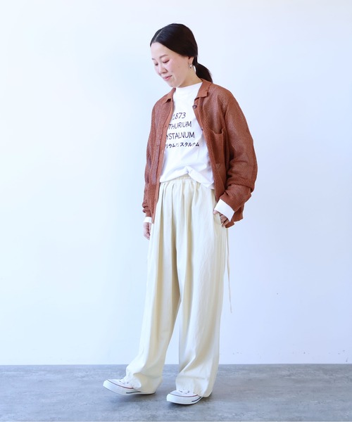 yuni(ユニ )の「Lonsing18 和紙/Polyester knit シャツカーディガン(カーディガン/ボレロ・レディース・ブラック/ブラウン・FREE)」の20枚目の写真