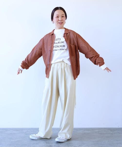 yuni(ユニ )の「Lonsing18 和紙/Polyester knit シャツカーディガン(カーディガン/ボレロ・レディース・ブラック/ブラウン・FREE)」の19枚目の写真