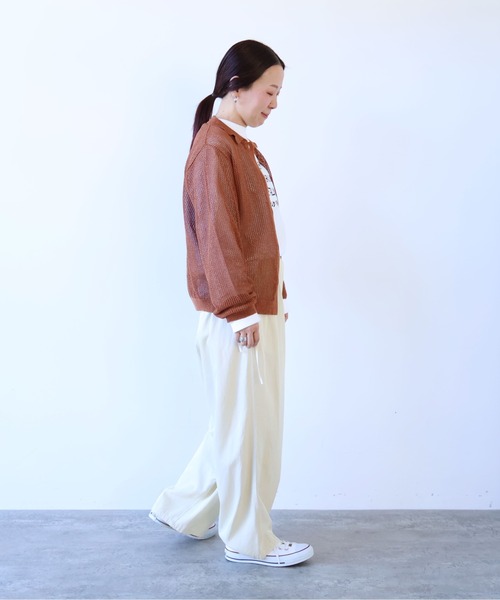 yuni(ユニ )の「Lonsing18 和紙/Polyester knit シャツカーディガン(カーディガン/ボレロ・レディース・ブラック/ブラウン・FREE)」の22枚目の写真