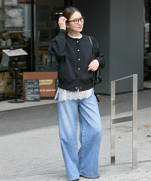 JOURNAL STANDARD（ジャーナルスタンダード）の「WASHABLE TEXBRID スナップカーディガン（カーディガン/ボレロ・レディース・レッド/ネイビー/チャコールグレー・FREE）」の5枚目の写真