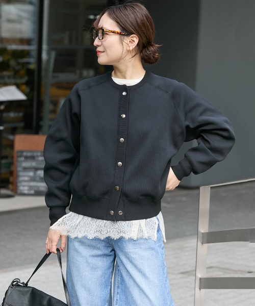 JOURNAL STANDARD（ジャーナルスタンダード）の「WASHABLE TEXBRID スナップカーディガン（カーディガン/ボレロ・レディース・レッド/ネイビー/チャコールグレー・FREE）」の17枚目の写真