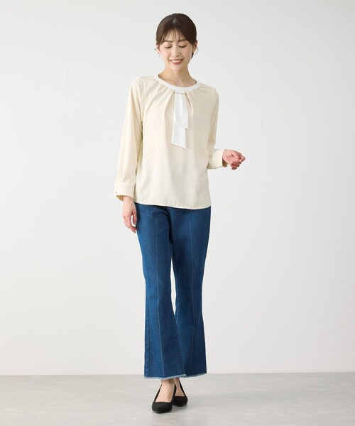 Jayro(ジャイロ)の「タイ付ブラウス(シャツ/ブラウス・レディース・ホワイト系その他/ベージュ/ネイビー・M)」の22枚目の写真