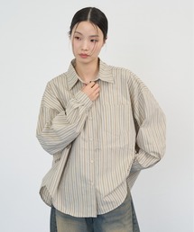 Muted Stripe Loose Shirt / ミュートストライプルーズシャツ