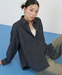 Muted Stripe Loose Shirt / ミュートストライプルーズシャツ