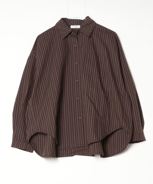 NUJOH(ヌゾ)の「Muted Stripe Loose Shirt / ミュートストライプルーズシャツ(シャツ/ブラウス・レディース・ベージュ/ブラウン/ネイビー・FREE)」の17枚目の写真