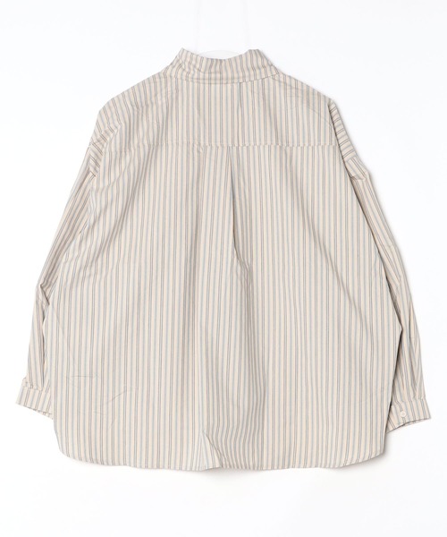 NUJOH(ヌゾ)の「Muted Stripe Loose Shirt / ミュートストライプルーズシャツ(シャツ/ブラウス・レディース・ベージュ/ブラウン/ネイビー・FREE)」の16枚目の写真