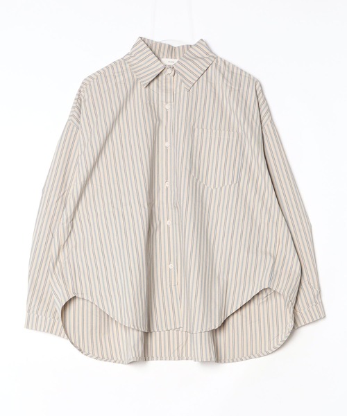 NUJOH(ヌゾ)の「Muted Stripe Loose Shirt / ミュートストライプルーズシャツ(シャツ/ブラウス・レディース・ベージュ/ブラウン/ネイビー・FREE)」の15枚目の写真