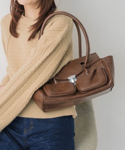 RETRO GIRL（レトロガール）の「クラシックボストンBAG（ショルダーバッグ・レディース・ブラウン/ブラック/オフホワイト・ONE SIZE）」の3枚目の写真