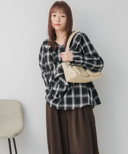 RETRO GIRL（レトロガール）の「クラシックボストンBAG（ショルダーバッグ・レディース・ブラウン/ブラック/オフホワイト・ONE SIZE）」の12枚目の写真