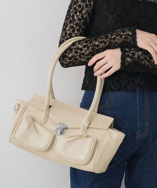 RETRO GIRL（レトロガール）の「クラシックボストンBAG（ショルダーバッグ・レディース・ブラウン/ブラック/オフホワイト・ONE SIZE）」の13枚目の写真