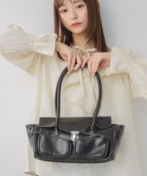 RETRO GIRL（レトロガール）の「クラシックボストンBAG（ショルダーバッグ・レディース・ブラウン/ブラック/オフホワイト・ONE SIZE）」の16枚目の写真
