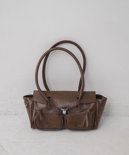 RETRO GIRL（レトロガール）の「クラシックボストンBAG（ショルダーバッグ・レディース・ブラウン/ブラック/オフホワイト・ONE SIZE）」の19枚目の写真