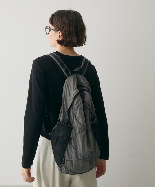 full/fill.(フルフィル)の「mesh pocket sheer back pack / メッシュポケットシアーバックパック(バックパック/リュック・レディース・グレー/アイボリー・FREE)」の14枚目の写真