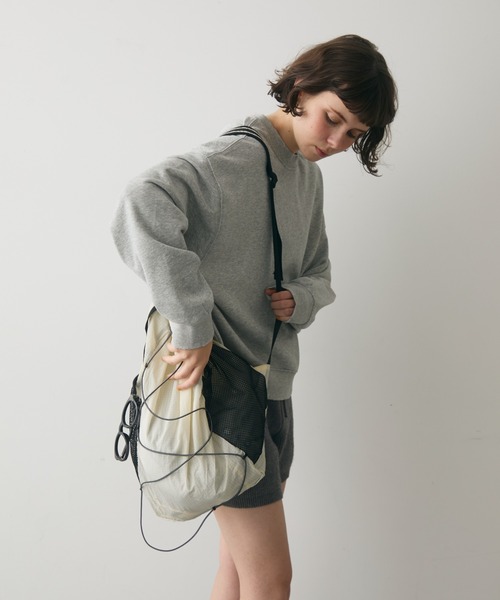 full/fill.(フルフィル)の「mesh pocket sheer back pack / メッシュポケットシアーバックパック(バックパック/リュック・レディース・グレー/アイボリー・FREE)」の6枚目の写真