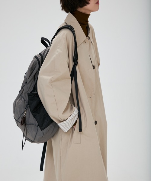 full/fill.(フルフィル)の「mesh pocket sheer back pack / メッシュポケットシアーバックパック(バックパック/リュック・レディース・グレー/アイボリー・FREE)」の15枚目の写真