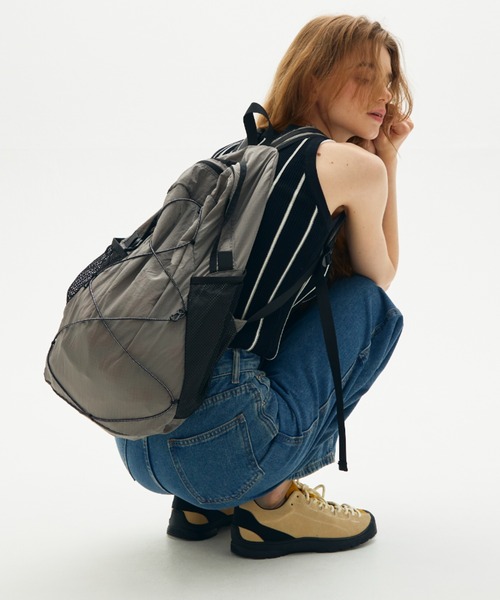 full/fill.(フルフィル)の「mesh pocket sheer back pack / メッシュポケットシアーバックパック(バックパック/リュック・レディース・グレー/アイボリー・FREE)」の19枚目の写真