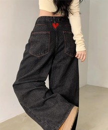 HALEY PESCA（ヘーリーペスカ）の「HALEY PESCA/ハートワンポイントデニムパンツ（デニムパンツ）」