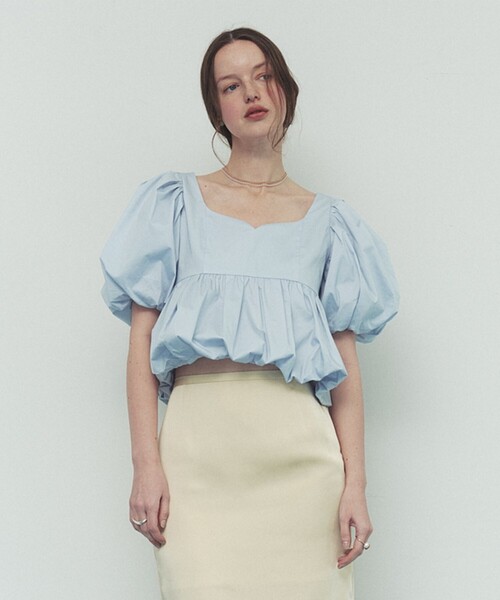 Demi-Luxe BEAMS（デミルクス ビームス）の「BEAMS SALON / ロマンス パフ ブラウス（シャツ/ブラウス・レディース・サックスブルー・38）」の4枚目の写真