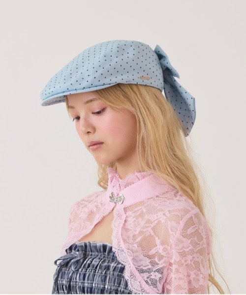 kaorinomori（カオリノモリ）の「kaorinomori  リーナハンチング / カオリノモリ（ハンチング/ベレー帽・レディース・ホワイト/ライトブルー/グレー・M/57.5cm）」の3枚目の写真