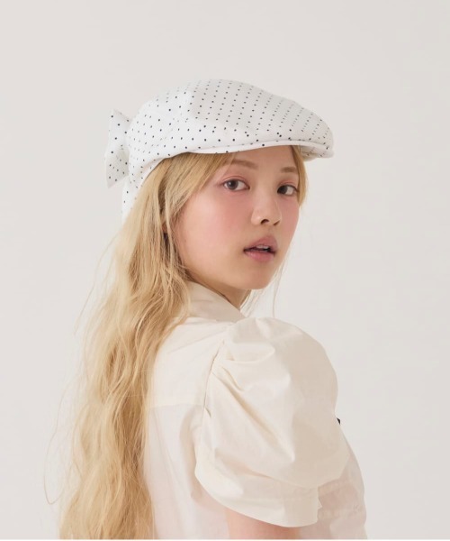 kaorinomori（カオリノモリ）の「kaorinomori  リーナハンチング / カオリノモリ（ハンチング/ベレー帽・レディース・ホワイト/ライトブルー/グレー・M/57.5cm）」の5枚目の写真