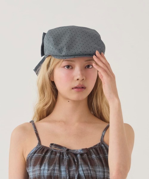 kaorinomori（カオリノモリ）の「kaorinomori  リーナハンチング / カオリノモリ（ハンチング/ベレー帽・レディース・ホワイト/ライトブルー/グレー・M/57.5cm）」の17枚目の写真