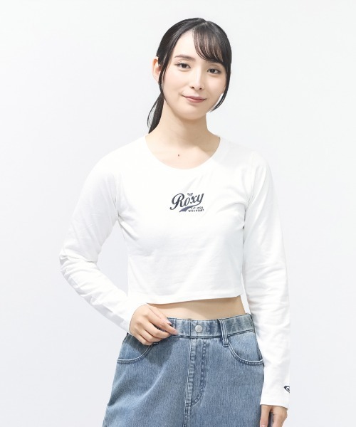 ROXY(ロキシー)の「ロキシー ROXY アウトドアカジュアル 長袖Tシャツ(Tシャツ/カットソー・レディース・ホワイト×グレー/グレー×ピンク/レッド・S/M/L)」の1枚目の写真