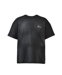25FWM SCRIPT LOGO FADE RHINESTONE TEE / BLK
