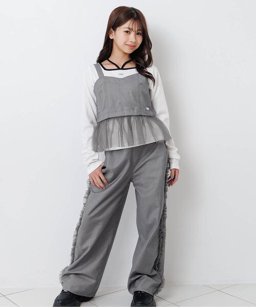 algy(アルジー)の「2WAYビスチェ&パンツセット(セットアップ・キッズ・グレー/サックスブルー/ブラック・160/150/140/130/120)」の2枚目の写真