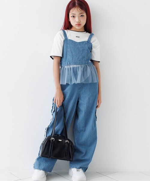 algy(アルジー)の「2WAYビスチェ&パンツセット(セットアップ・キッズ・グレー/サックスブルー/ブラック・160/150/140/130/120)」の3枚目の写真