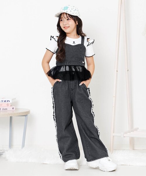 algy(アルジー)の「2WAYビスチェ&パンツセット(セットアップ・キッズ・グレー/サックスブルー/ブラック・160/150/140/130/120)」の4枚目の写真