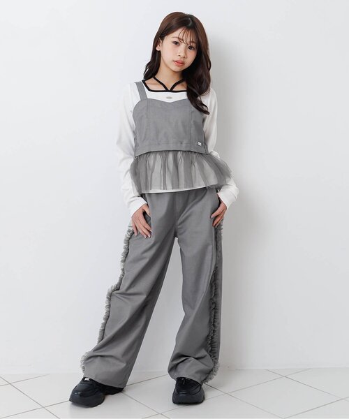algy(アルジー)の「2WAYビスチェ&パンツセット(セットアップ・キッズ・グレー/サックスブルー/ブラック・160/150/140/130/120)」の6枚目の写真