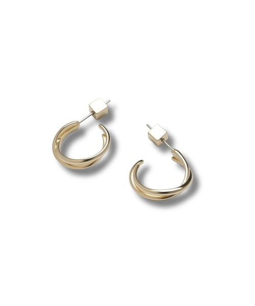 Lyvi(ライビィ)の「Crossed Layer Hoop Pierce / 金属アレルギー対応(ピアス(両耳用)・レディース・シルバー/ゴールド・FREE)」の10枚目の写真