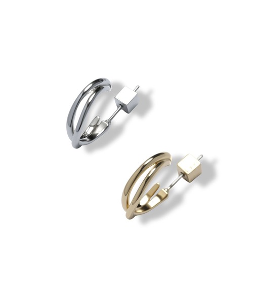 Lyvi(ライビィ)の「Crossed Layer Hoop Pierce / 金属アレルギー対応(ピアス(両耳用)・レディース・シルバー/ゴールド・FREE)」の11枚目の写真