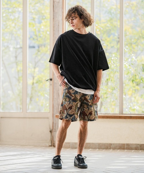 CAMBIO(カンビオ)の「mt10238- 裾絞りベロアルーズシルエットTシャツ(CMB-R0208)(Tシャツ/カットソー・メンズ・ブラック/ネイビー/ホワイト・S/M/L)」の13枚目の写真