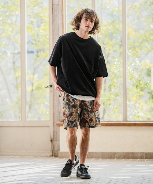 CAMBIO(カンビオ)の「mt10238- 裾絞りベロアルーズシルエットTシャツ(CMB-R0208)(Tシャツ/カットソー・メンズ・ブラック/ネイビー/ホワイト・S/M/L)」の14枚目の写真