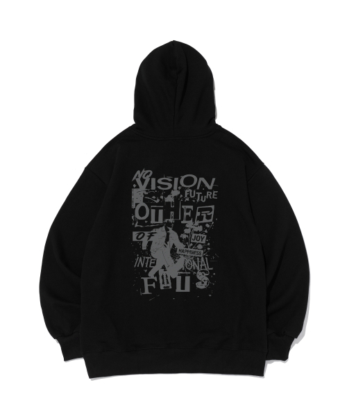 OTHERFITS（アザーフィッツ）の「[起毛/NO起毛] NO-VISION フードパーカー (ブラック)（パーカー・メンズ・その他・SMALL/MEDIUM/LARGE/X-LARGE/S-M/M-L/L-XL/XL-XXL）」の3枚目の写真