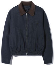 BASEMOMENT（ベースモーメント）の「ピグメントパディッドクロップワークジャケットネイビー（その他アウター）」