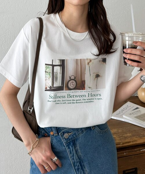 DISCOAT(ディスコート)の「3フォトプリントTシャツ(Tシャツ/カットソー・レディース・ライトベージュ/オフホワイト/チャコールグレー・FREE)」の1枚目の写真