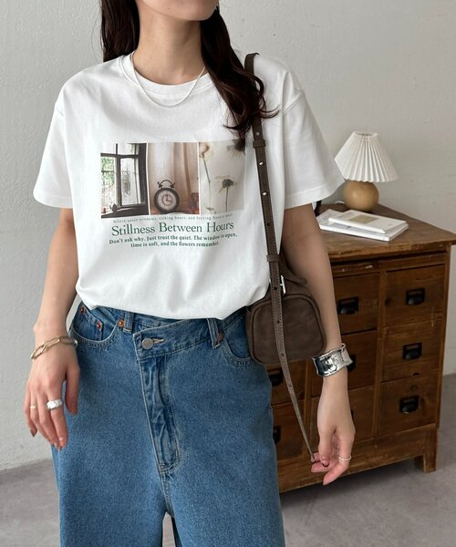 DISCOAT(ディスコート)の「3フォトプリントTシャツ(Tシャツ/カットソー・レディース・ライトベージュ/オフホワイト/チャコールグレー・FREE)」の4枚目の写真