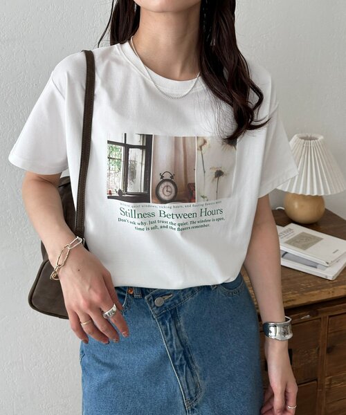 DISCOAT(ディスコート)の「3フォトプリントTシャツ(Tシャツ/カットソー・レディース・ライトベージュ/オフホワイト/チャコールグレー・FREE)」の5枚目の写真