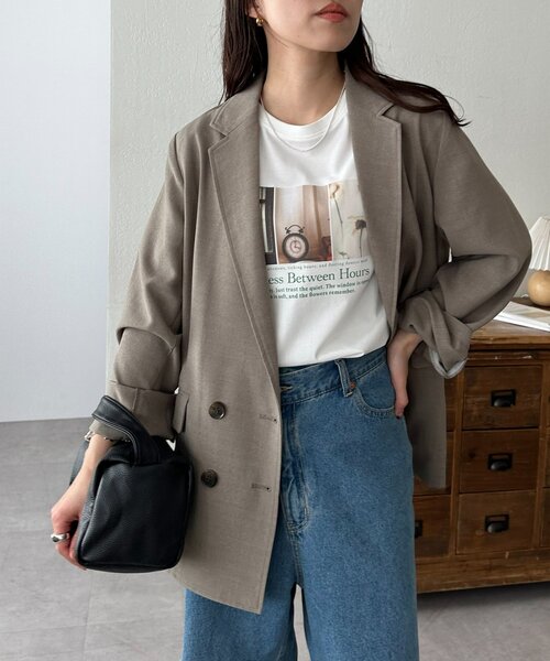 DISCOAT(ディスコート)の「3フォトプリントTシャツ(Tシャツ/カットソー・レディース・ライトベージュ/オフホワイト/チャコールグレー・FREE)」の9枚目の写真