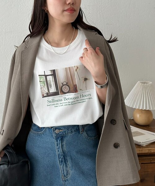DISCOAT(ディスコート)の「3フォトプリントTシャツ(Tシャツ/カットソー・レディース・ライトベージュ/オフホワイト/チャコールグレー・FREE)」の10枚目の写真